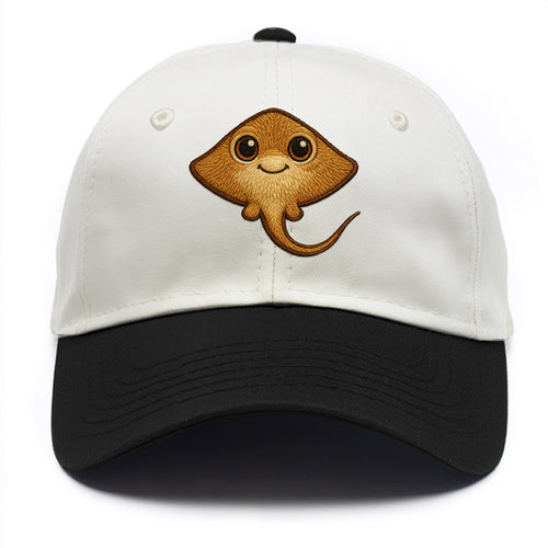 Baby Stingray - flat body, long tail, eyes on top, front-facing, friendly - Two Tone Cap