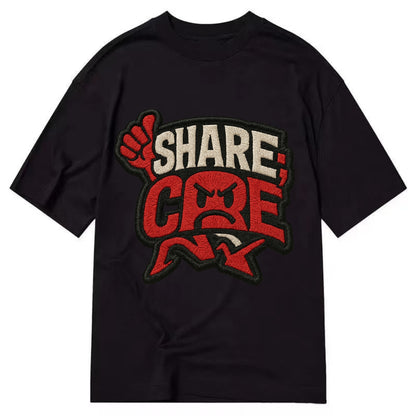 SHARE;CARE TOO MUCH Oversharer Green Hat - Classic T-shirt - Black
