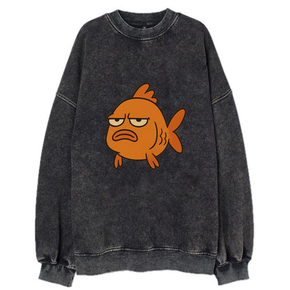 The Goldfish Judging Silently - Vintage Sweatshirt - Black