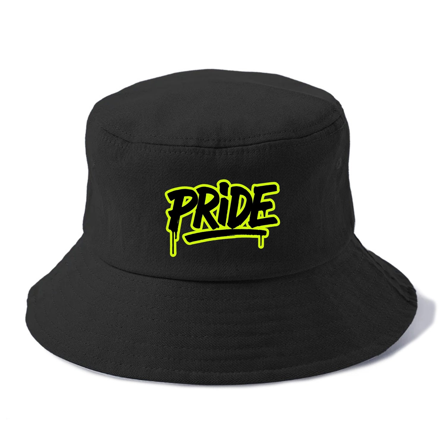 Bold typography design - "PRIDE" - dignified satisfaction, honor - Bucket Hat - Black