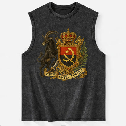 Angola Giant Sable Emblem  - Vintage Washed Tank - Black