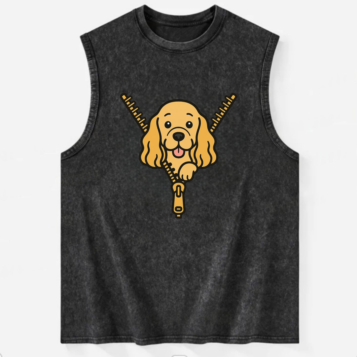 Cocker Spaniel - Vintage Washed Tank - Black