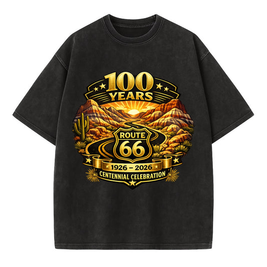 PAINTED DESERT | Colorful desert landscape | Route 66 winding through | Natural - Vintage T-shirt - Black