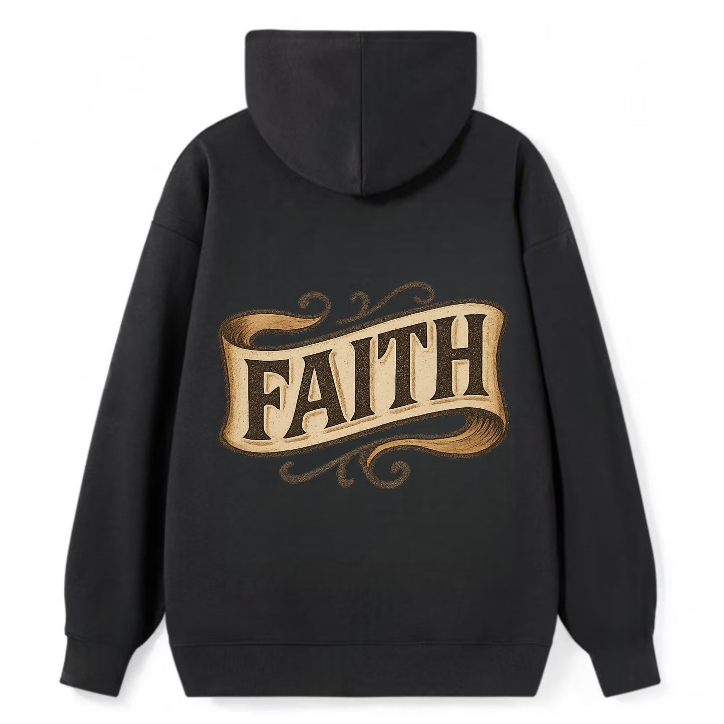 Bold typography design - "FAITH" - trust in the unseen, spiritual strength - Classic Pullover Hoodie - Black