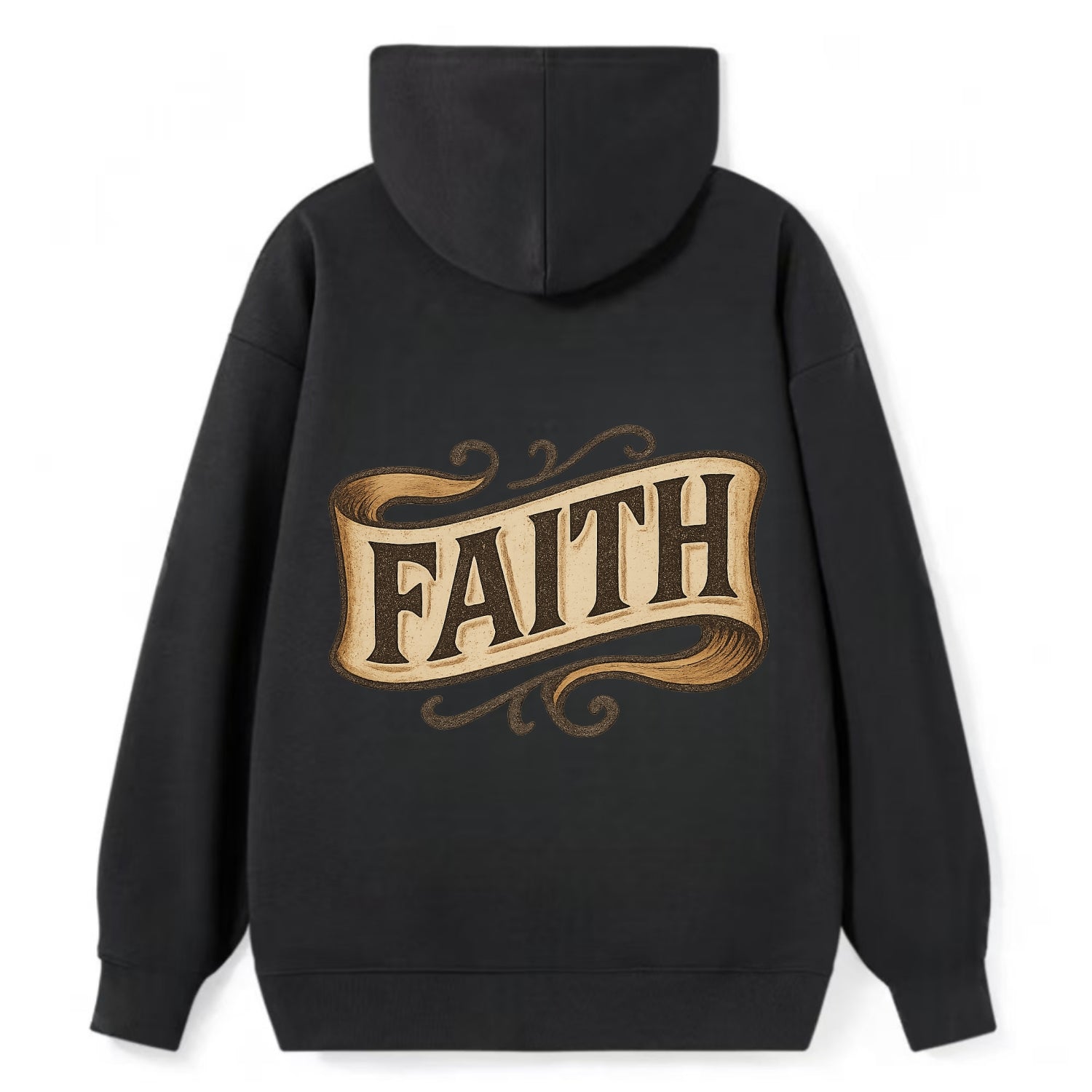 Bold typography design - "FAITH" - trust in the unseen, spiritual strength - Classic Pullover Hoodie - Black