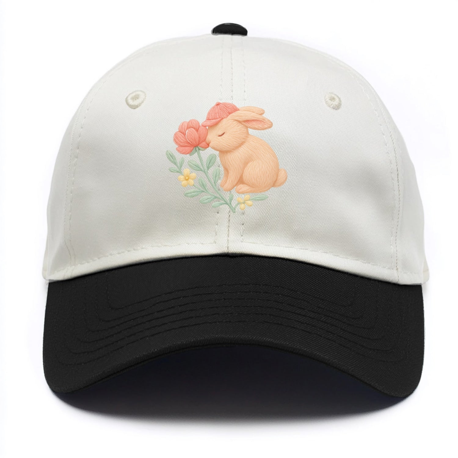 Peach Bunny - Two Tone Cap - Black
