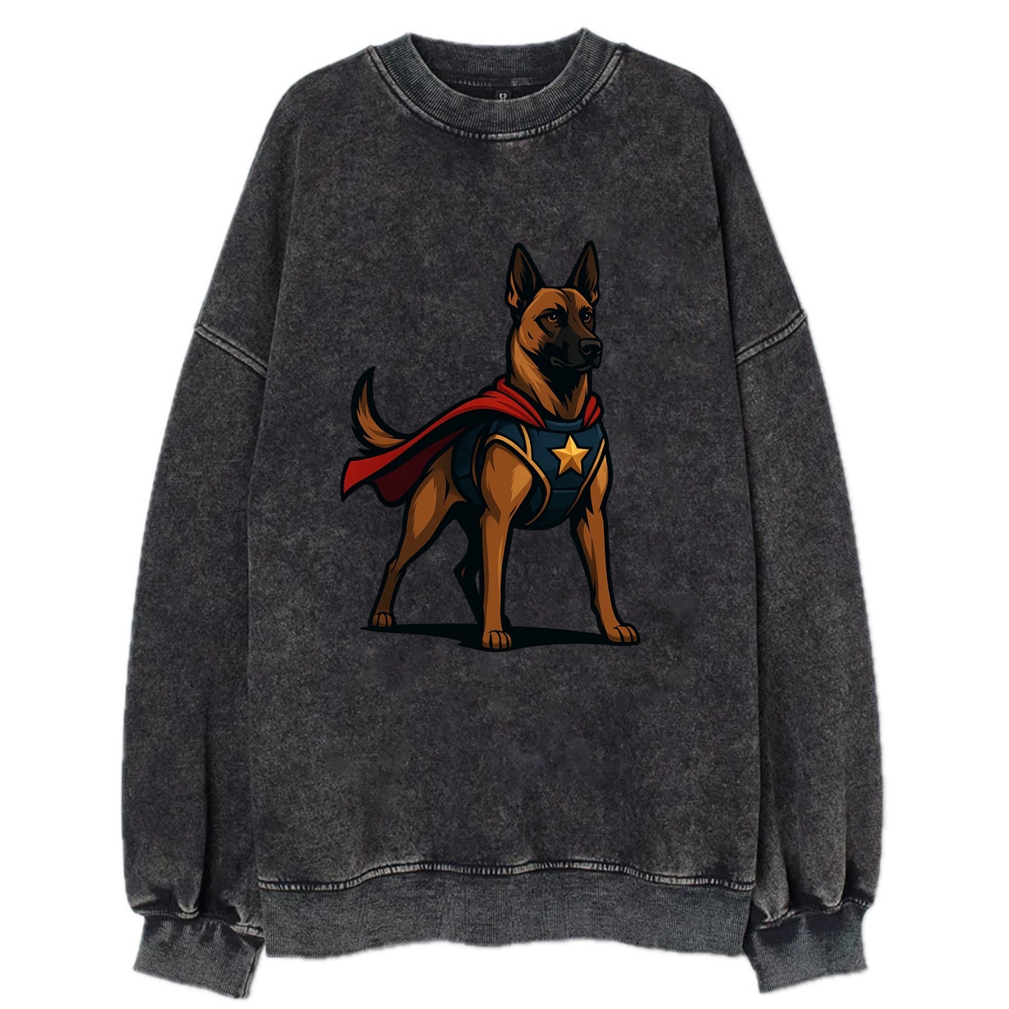 Belgian Malinois Guardian Hero  - Vintag Vintage Sweatshirt - Black