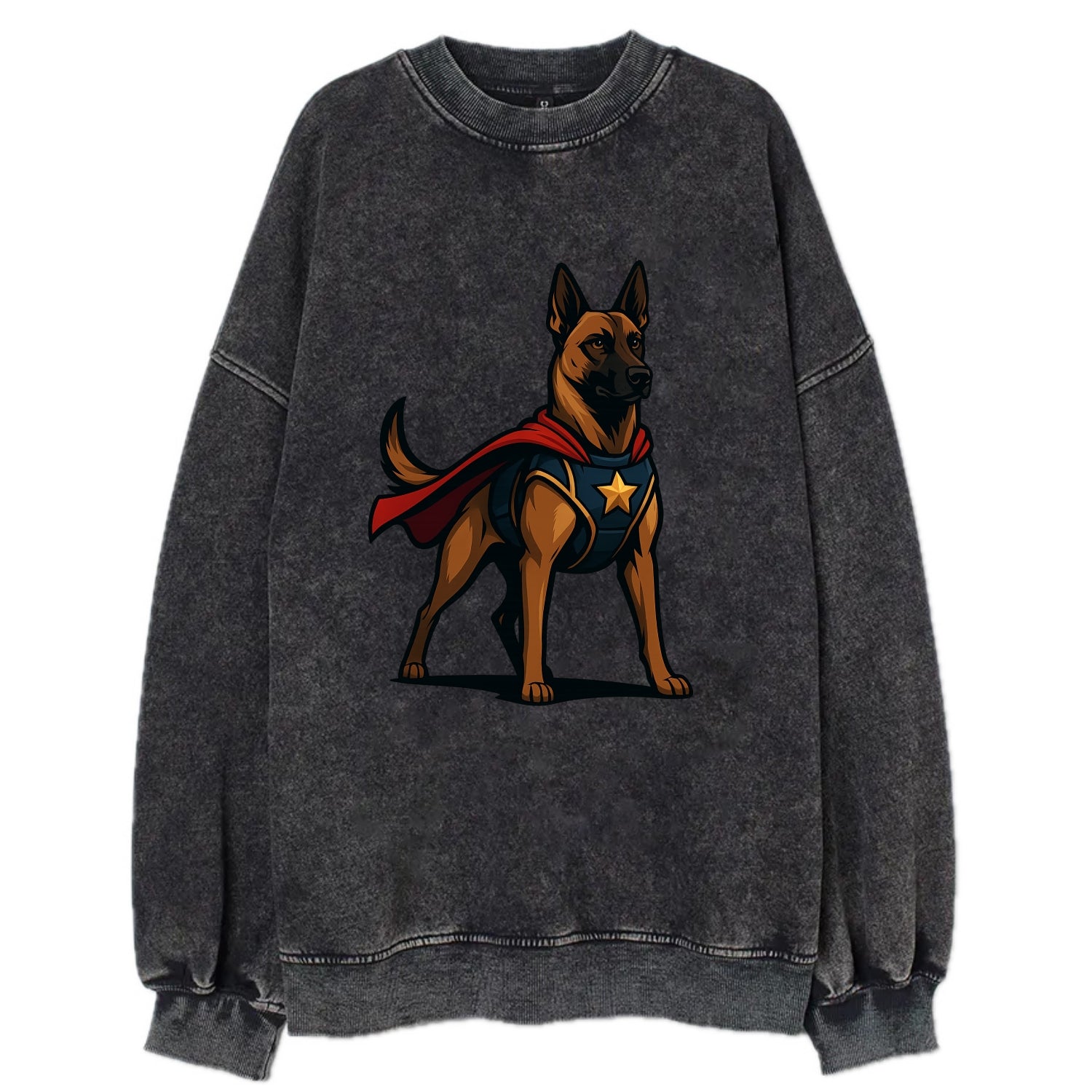 Belgian Malinois Guardian Hero  - Vintag Vintage Sweatshirt - Black