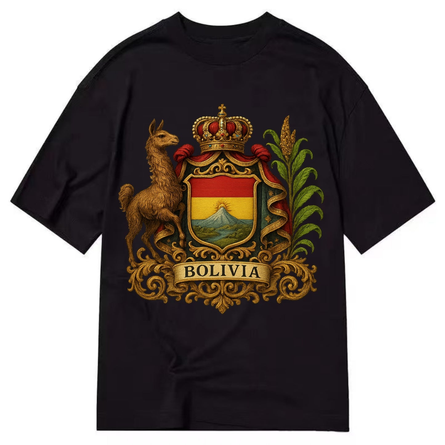 Bolivia Royal Logo  - Classic T-shirt - Black