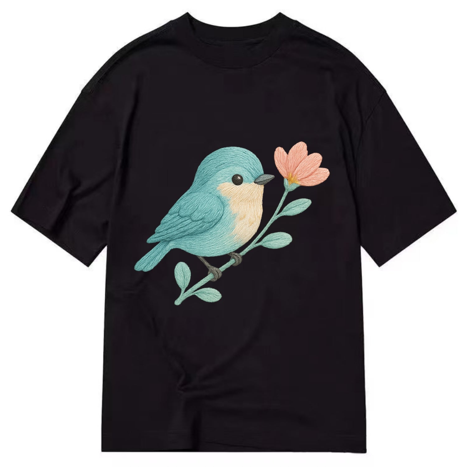 Aqua Chickadee - Classic T-shirt - Black
