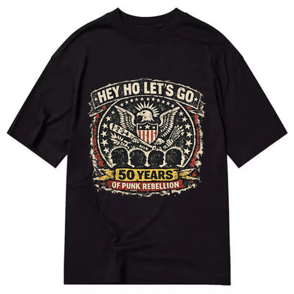 RAMONES LEGACY | Hey Ho Let's Go typography | Presidential seal parody | Four - Classic T-shirt - Black