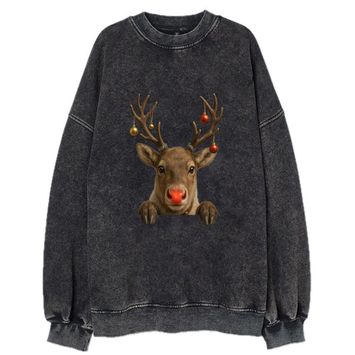 Christmas Reindeer  - Vintage Sweatshirt