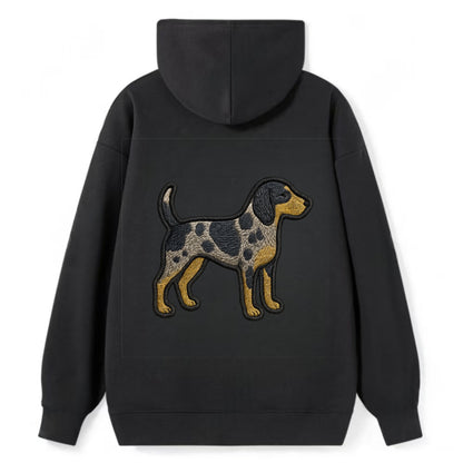Bluetick Coonhound - Trendy spotted hound logo with prominent black border - Classic Pullover Hoodie - Black