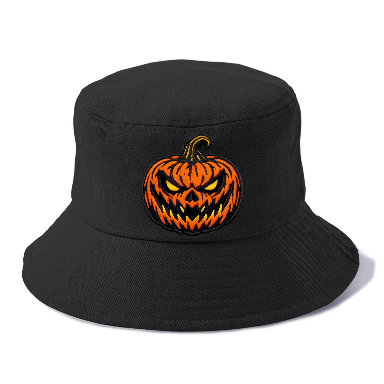 HALLOWEEN PUMPKIN - jack o lantern in orange and black , spooky - Bucket Hat - Black