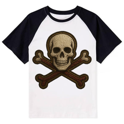 Jolly Roger  - Contrast Raglan T-shirt - Black