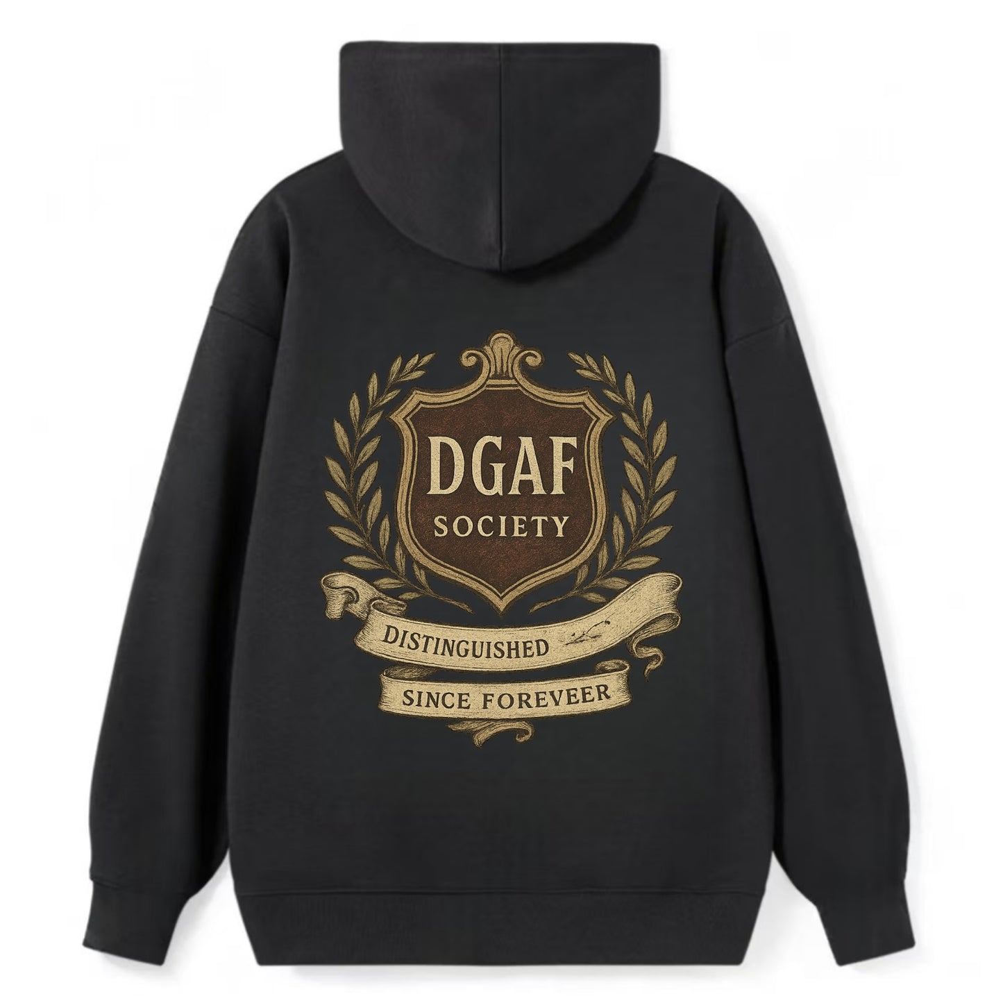 Official membership card design - "DGAF Society - Distinguished Members - Classic Pullover Hoodie - Black