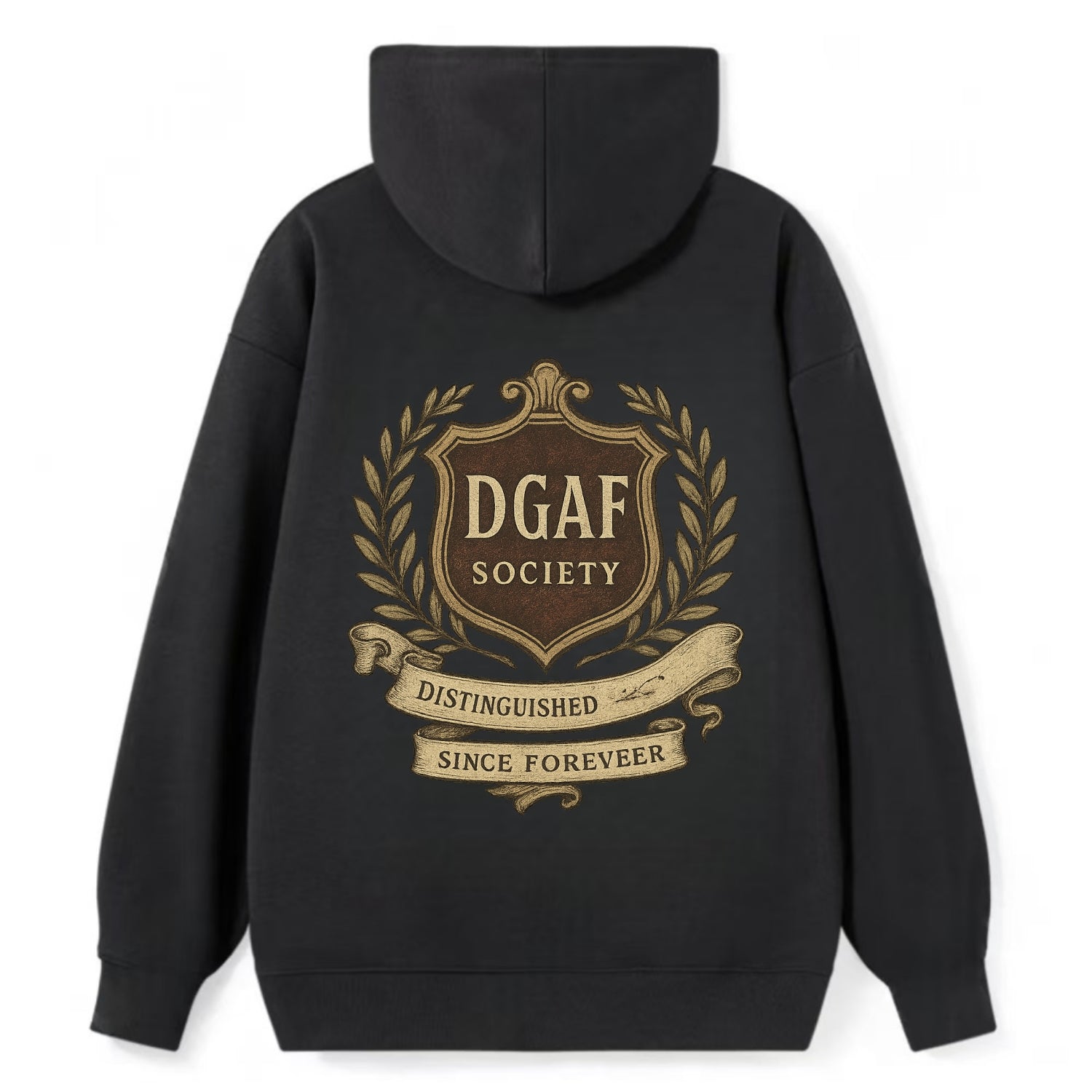 Official membership card design - "DGAF Society - Distinguished Members - Classic Pullover Hoodie - Black