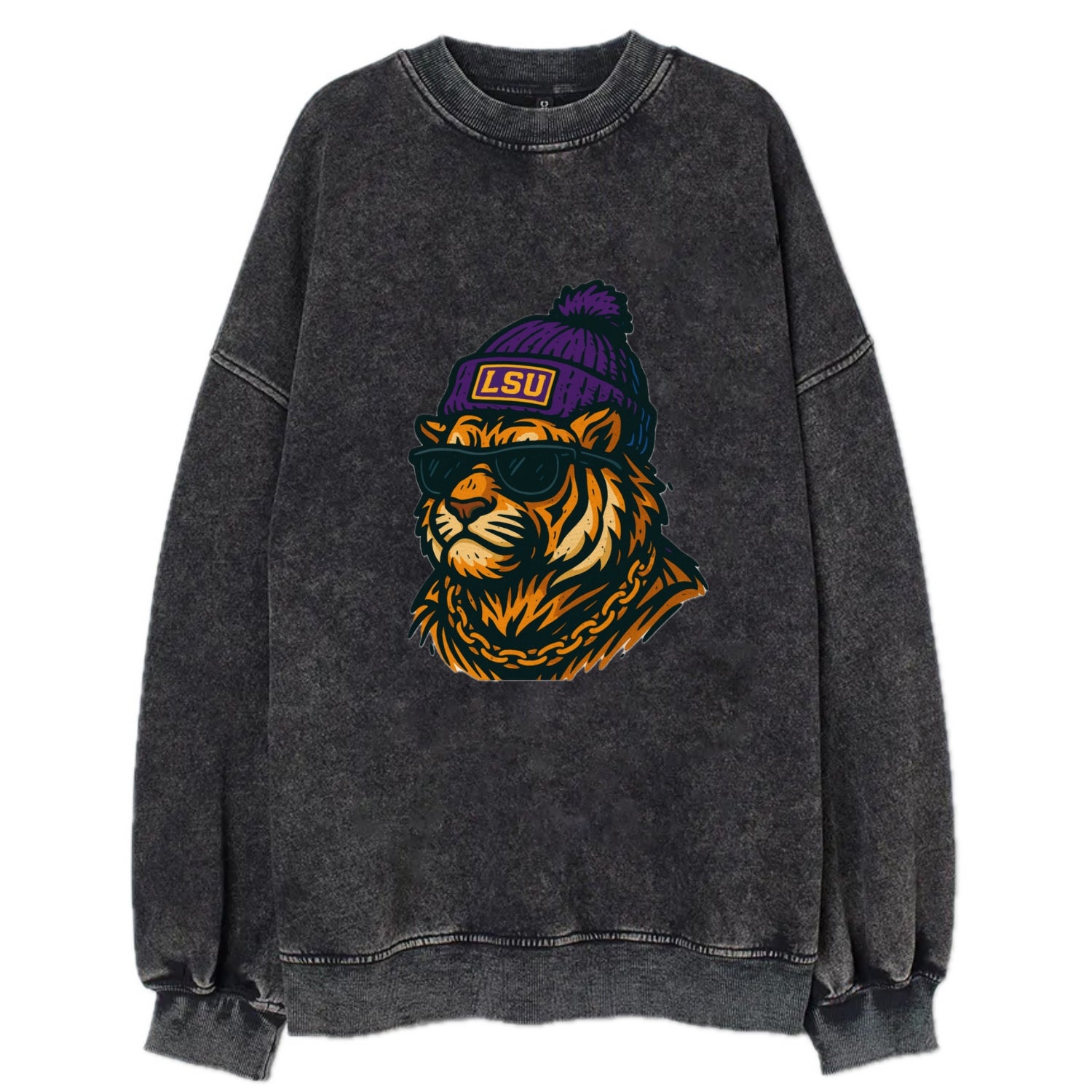 LSU Mike Tiger - Vintage Sweatshirt - Black