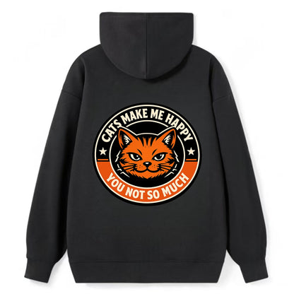 Joyful Whiskers Emblem - Classic Pullover Hoodie - Black