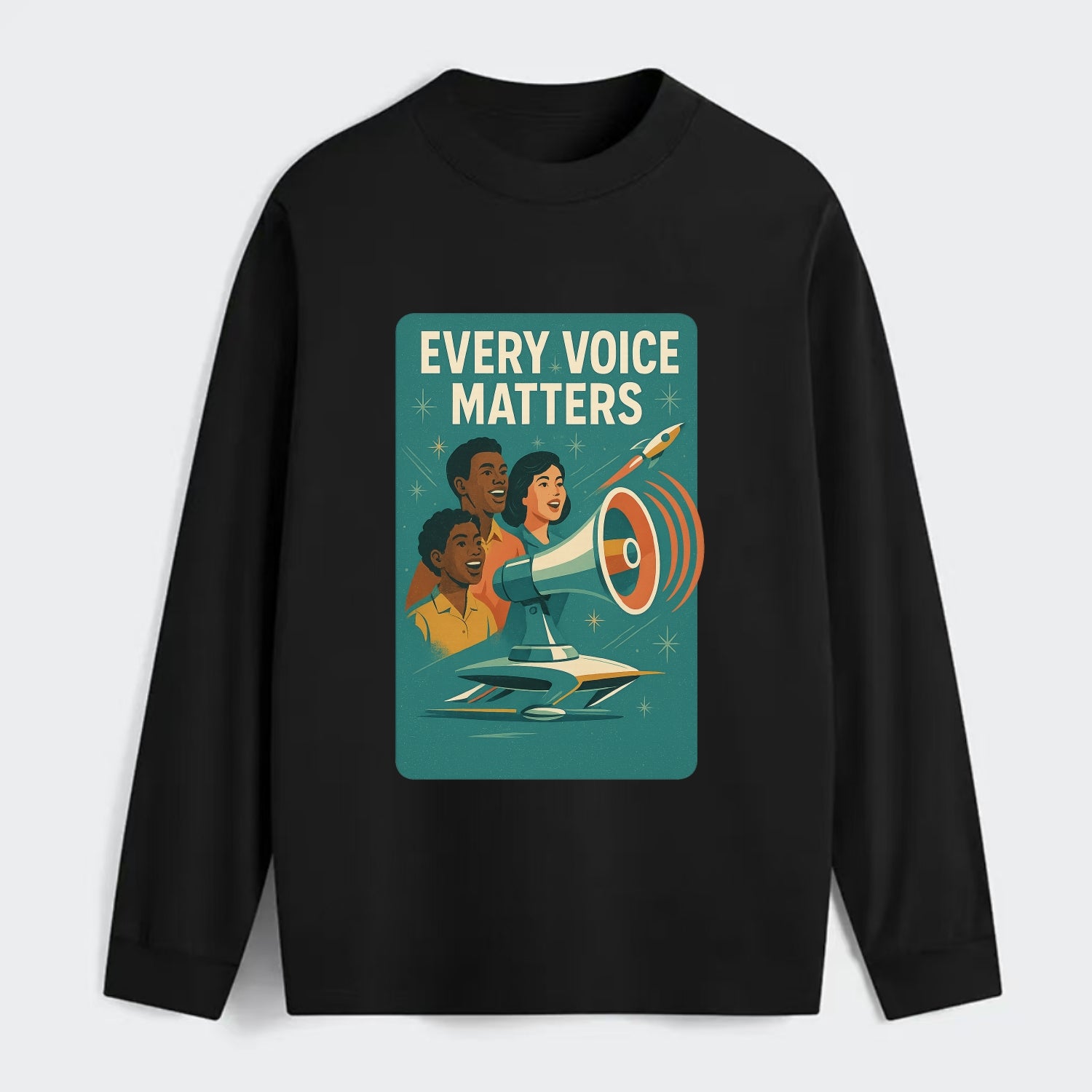 Diverse voices being heard and amplified - "Every Voice Matters" - - Classic Long Sleeve Shirt - Black