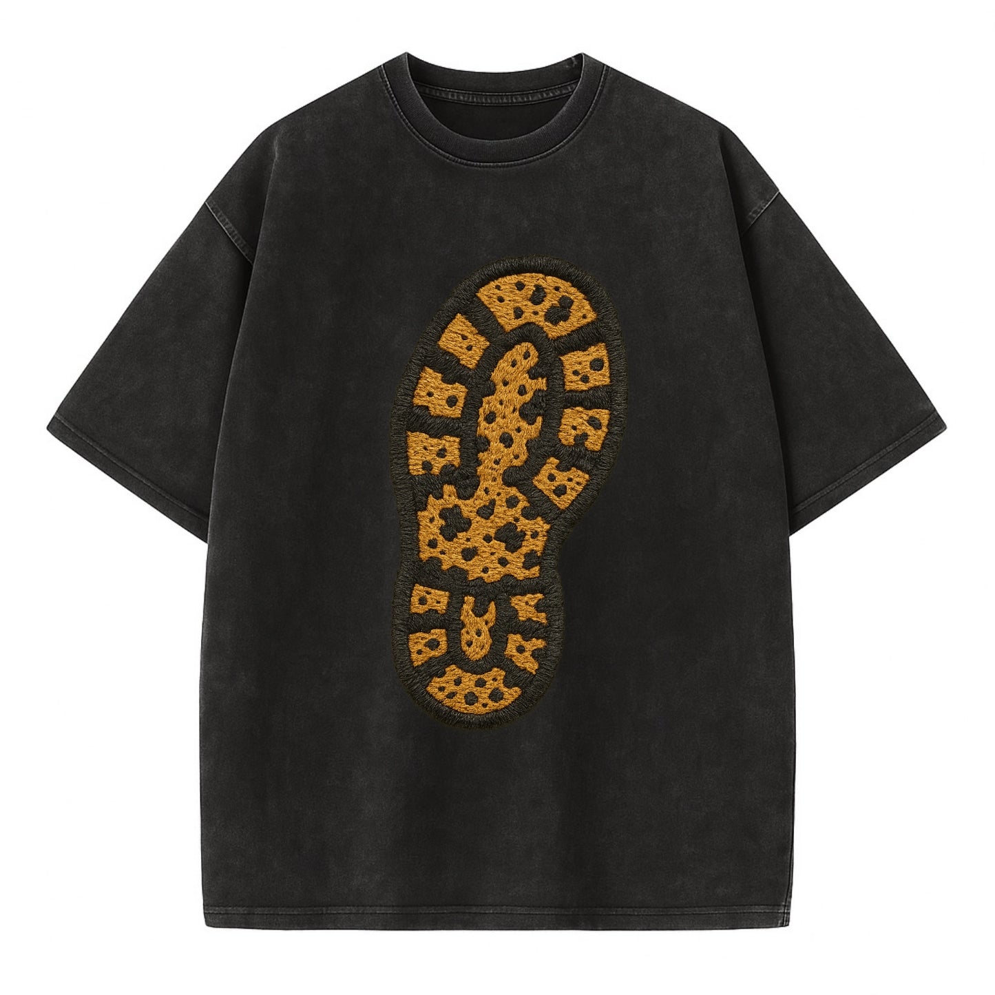 Hiking Boot Print  - Vintage T-shirt - Black