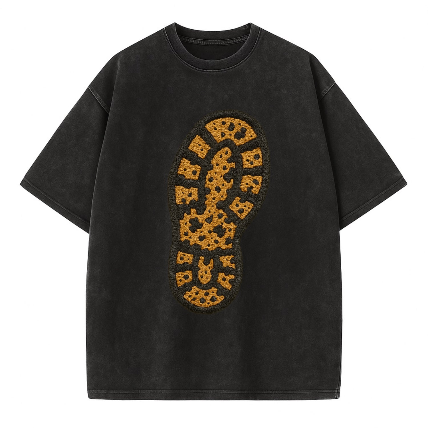 Hiking Boot Print  - Vintage T-shirt - Black