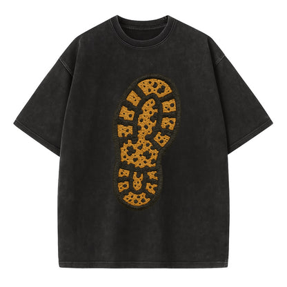 Hiking Boot Print  - Vintage T-shirt - Black