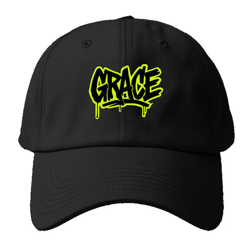 Bold typography design - GRACE - elegance under pressure, divine - Baseball Cap For Big Heads