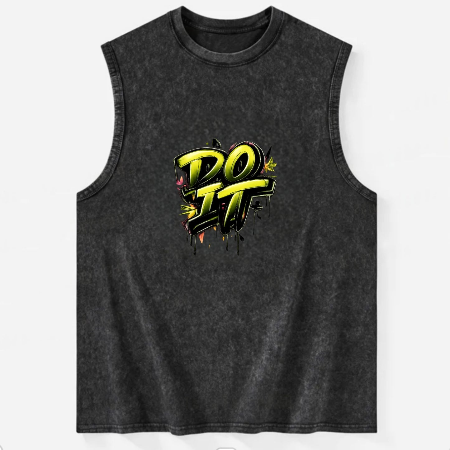 Bold typography design - "DO IT" - just do it, stop waiting - Vintage Washed Tank - Black