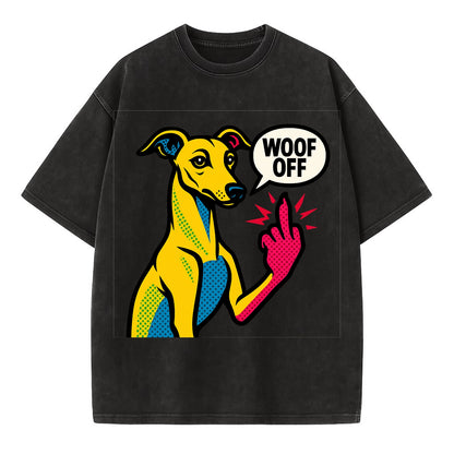 Whippet sleek athletic greyhound-like, elegant long paw giving sass - Vintage T-shirt - Black