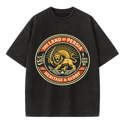 Iranian Heritage Emblem - Vintage T-shirt - Black