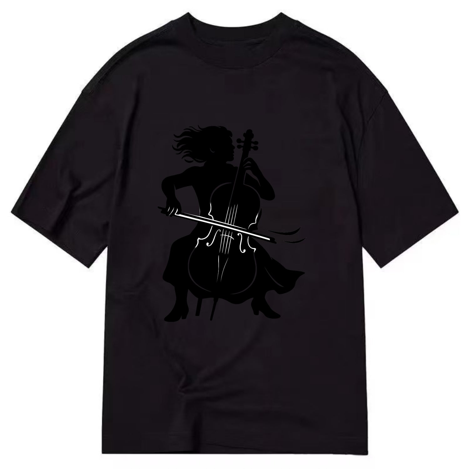 Cellist performing emotional solo - Classic T-shirt - Black