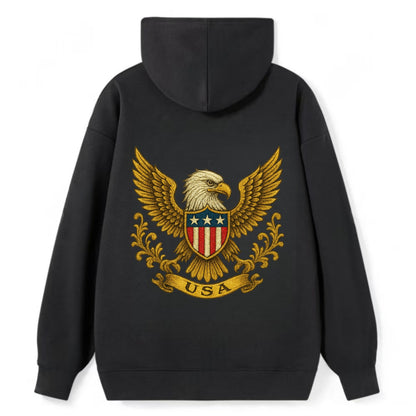 Usa Heritage Eagle 2 - Classic Pullover Hoodie - Black