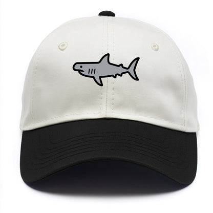 Hammerhead Shark - Gray distinctive head flat side profile - Two Tone Cap - Black