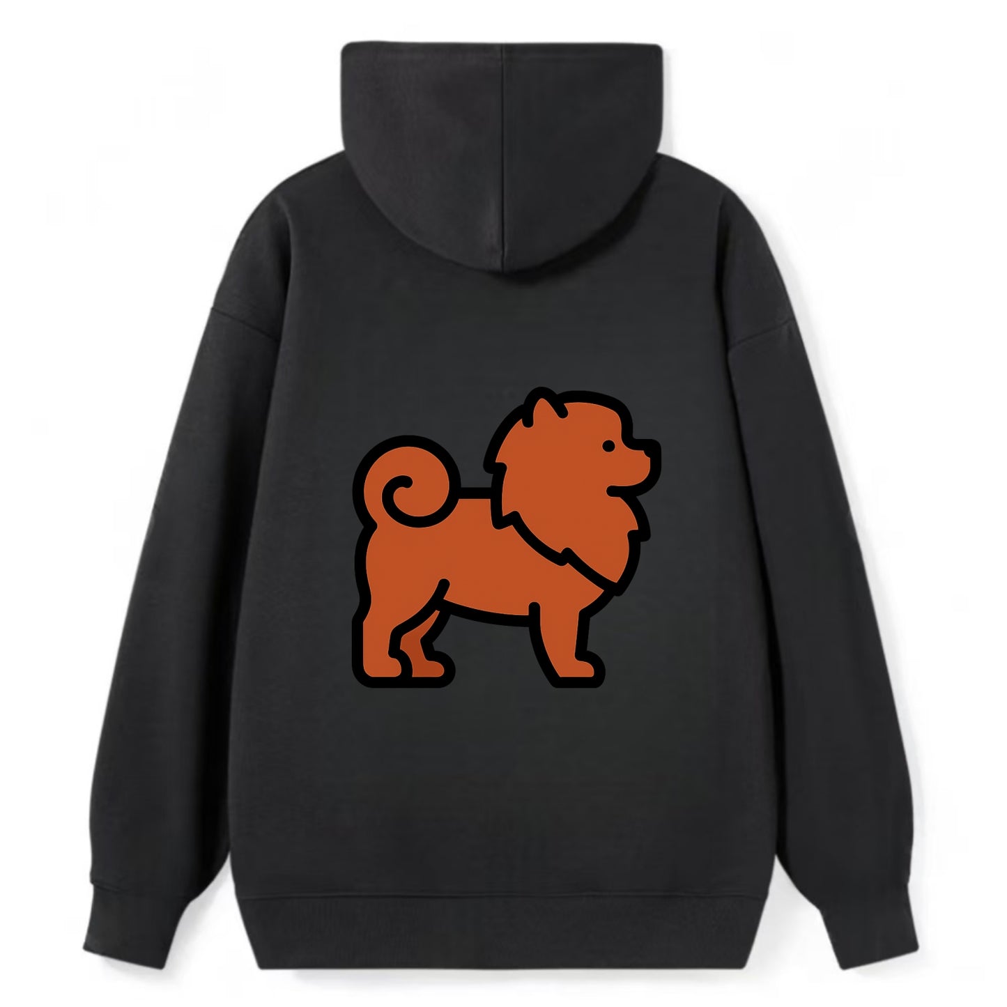 Chow Chow - Red fluffy flat side profile - Classic Pullover Hoodie - Black
