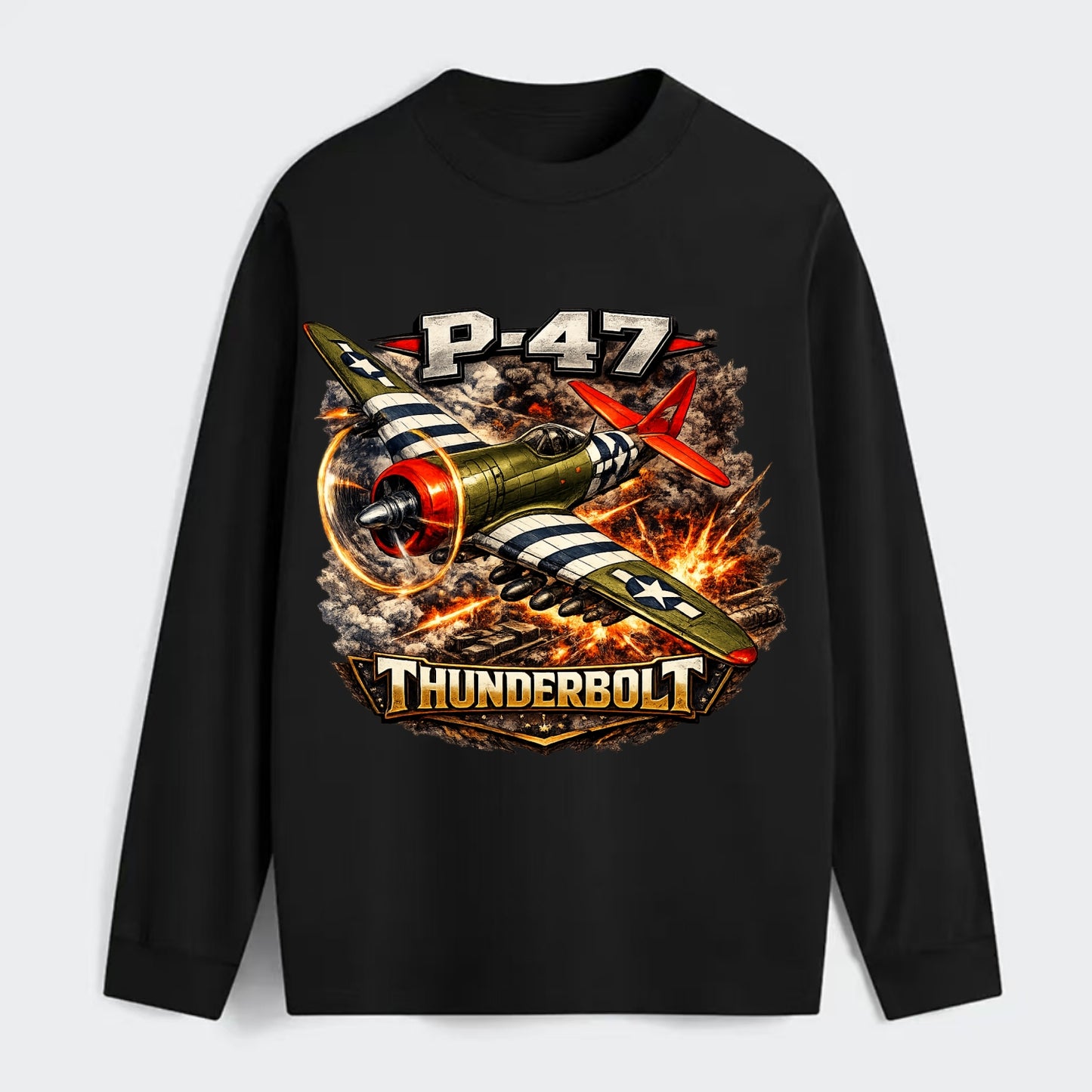 P 47 Thunderbolt - Classic Long Sleeve Shirt - Black