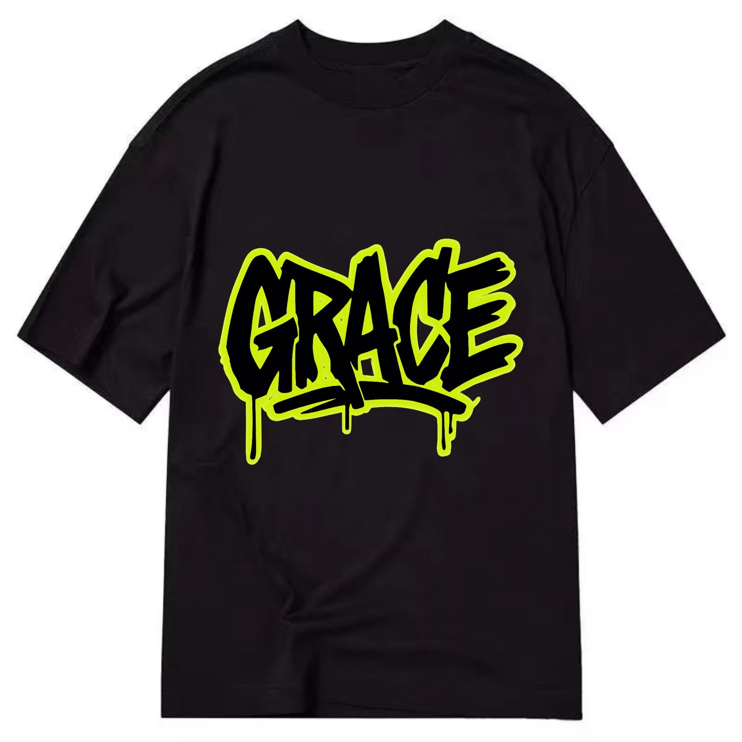 Bold typography design - "GRACE" - elegance under pressure, divine favor - Classic T-shirt - Black