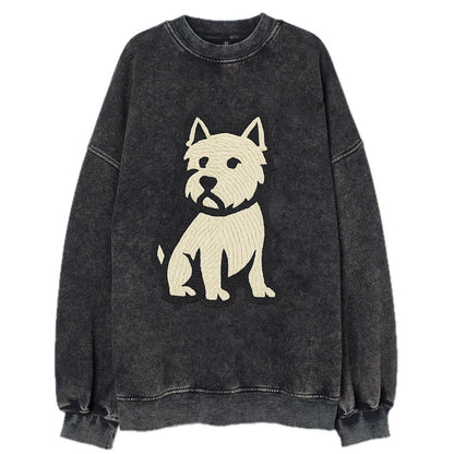 West Highland White Terrier - Alert stan Vintage Sweatshirt - Black