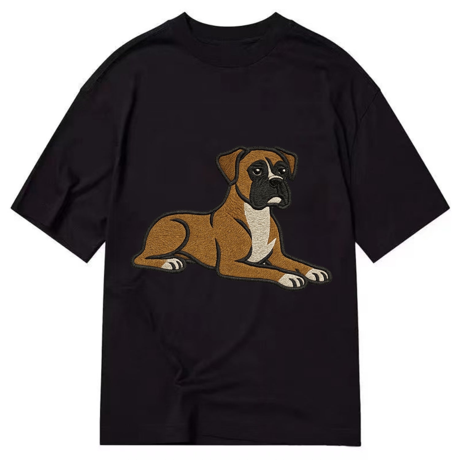 Boxer - Fawn colored relaxed lying down Classic T-shirt - Black