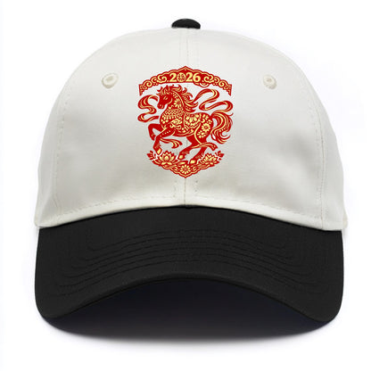 DANCING HORSE | Elegant prancing horse in motion | Graceful curved pose | Floating - Two Tone Cap - Black