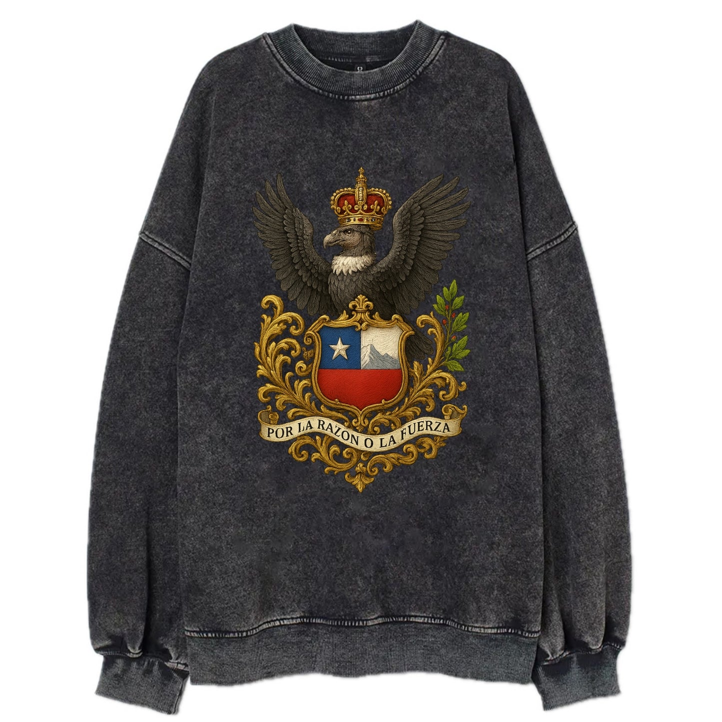 Chile Andean Condor Emblem  - Vintage Sweatshirt - Black
