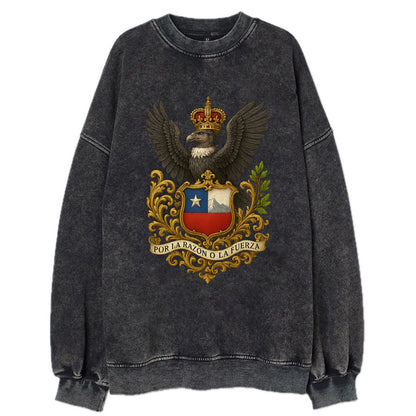 Chile Andean Condor Emblem  - Vintage Sweatshirt - Black