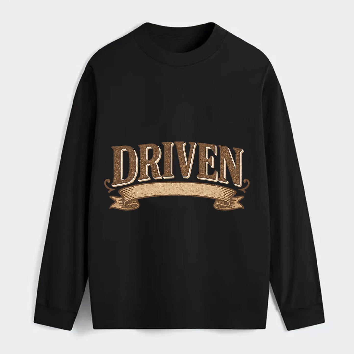 Bold typography design - "DRIVEN" - motivated, focused on goals - Classic Long Sleeve Shirt - Black