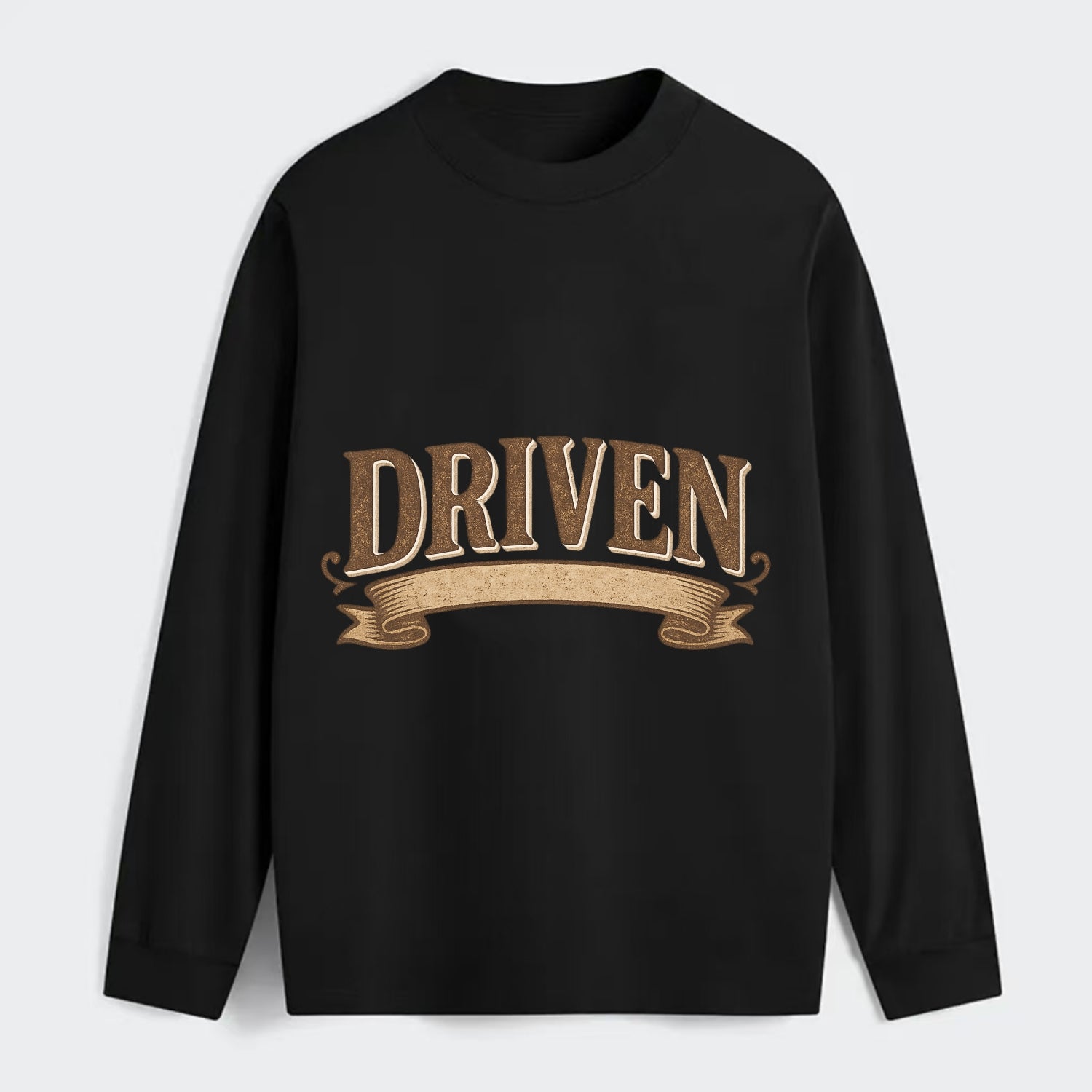 Bold typography design - "DRIVEN" - motivated, focused on goals - Classic Long Sleeve Shirt - Black