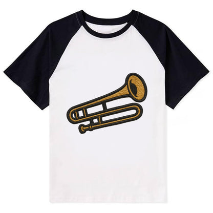 Trombone  - Contrast Raglan T-shirt - Black