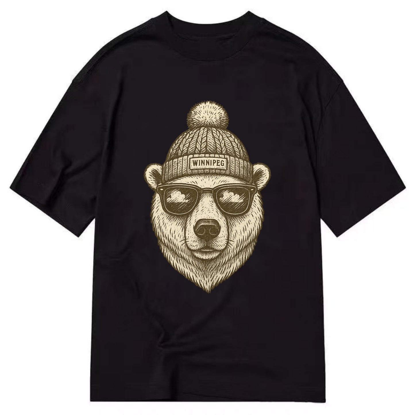 Winnipeg Polar Bear wearing Winnipeg bea - Classic T-shirt - Black