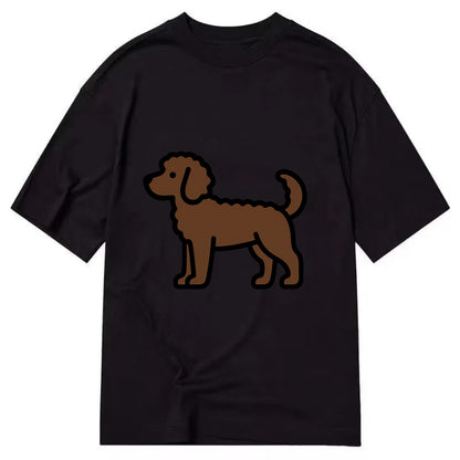 Labradoodle - Chocolate curly flat side profile - Classic T-shirt - Black