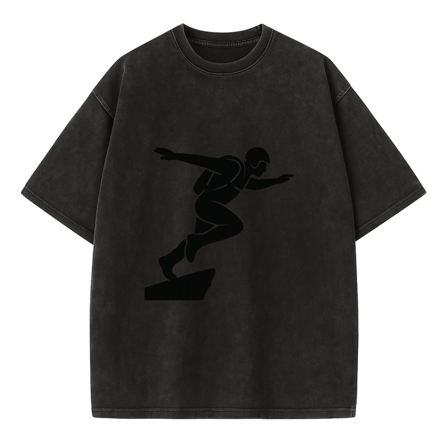 Base jumper launching off - Vintage T-shirt - Black
