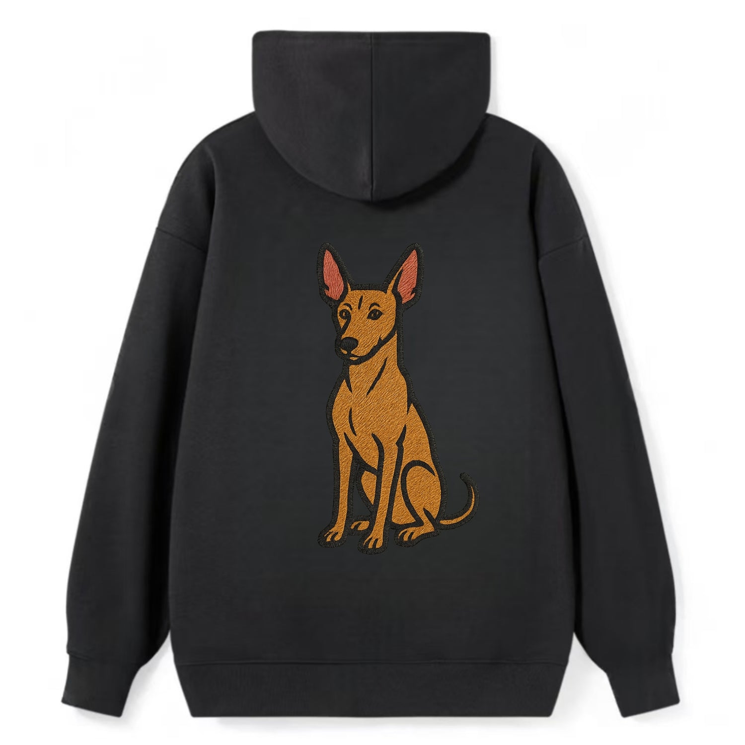 Pharaoh Hound - Tan colored embroidered pose - Classic Pullover Hoodie - Black