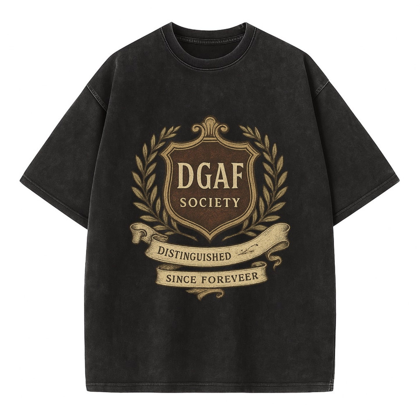 Official membership card design - "DGAF Society - Distinguished Members Since - Vintage T-shirt - Black
